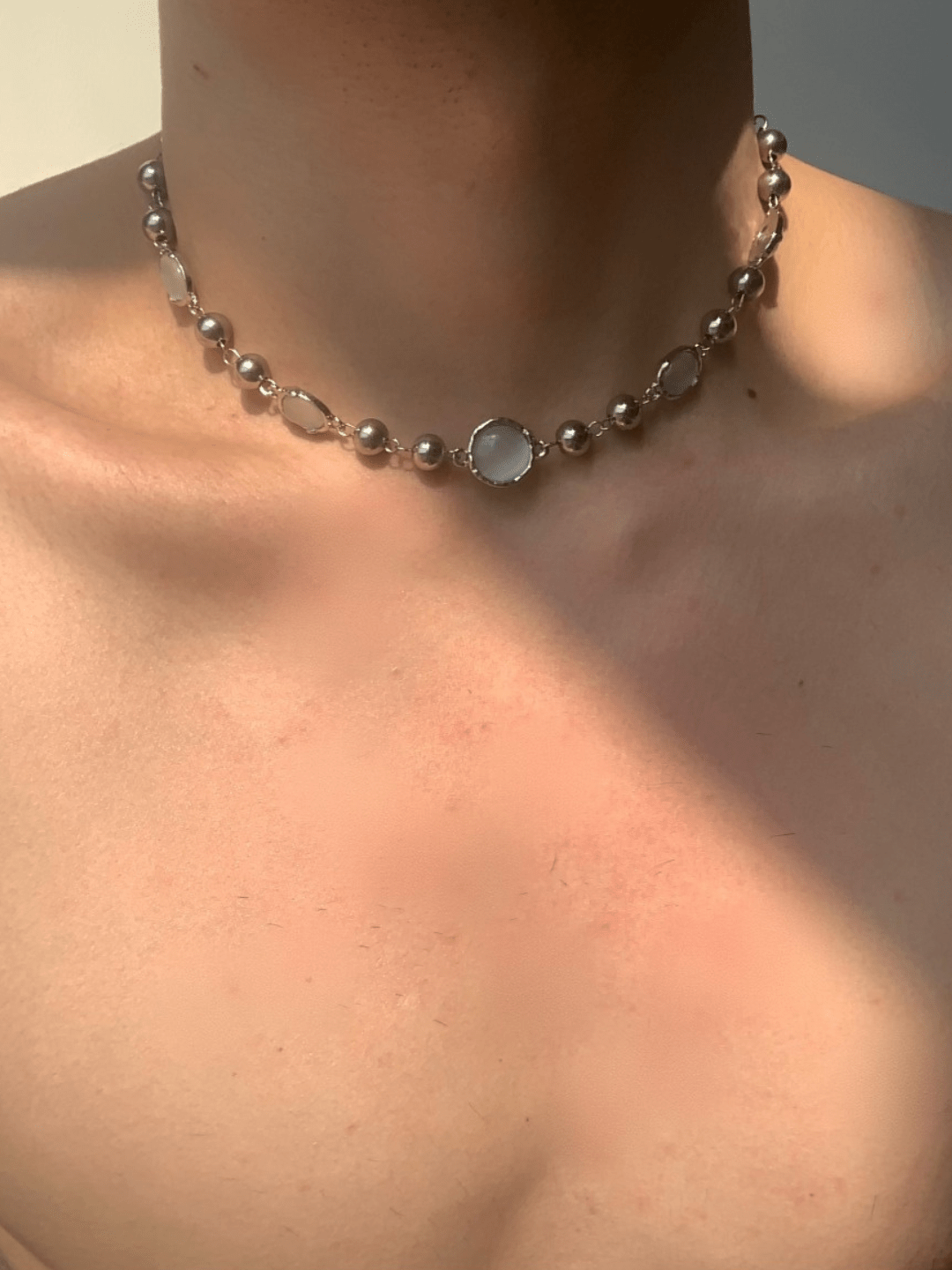 Silberne Halskette mit schlichtem Design, ST2296