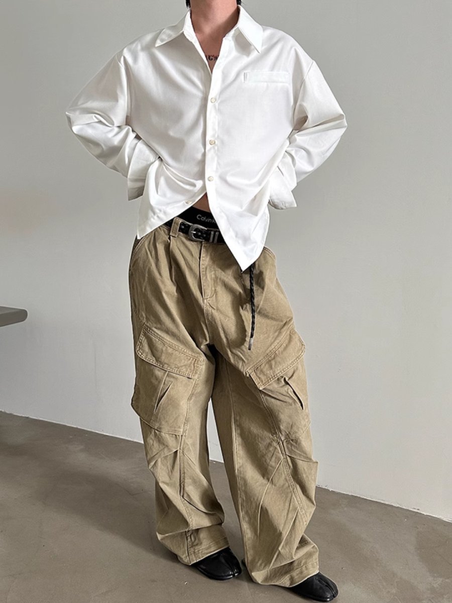 [GENESISBOY] short long-sleeved shirt st2341