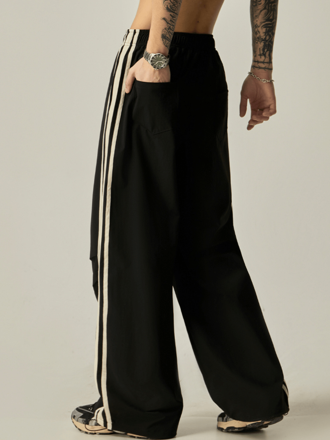 Striped loose wide-leg casual pants st2237