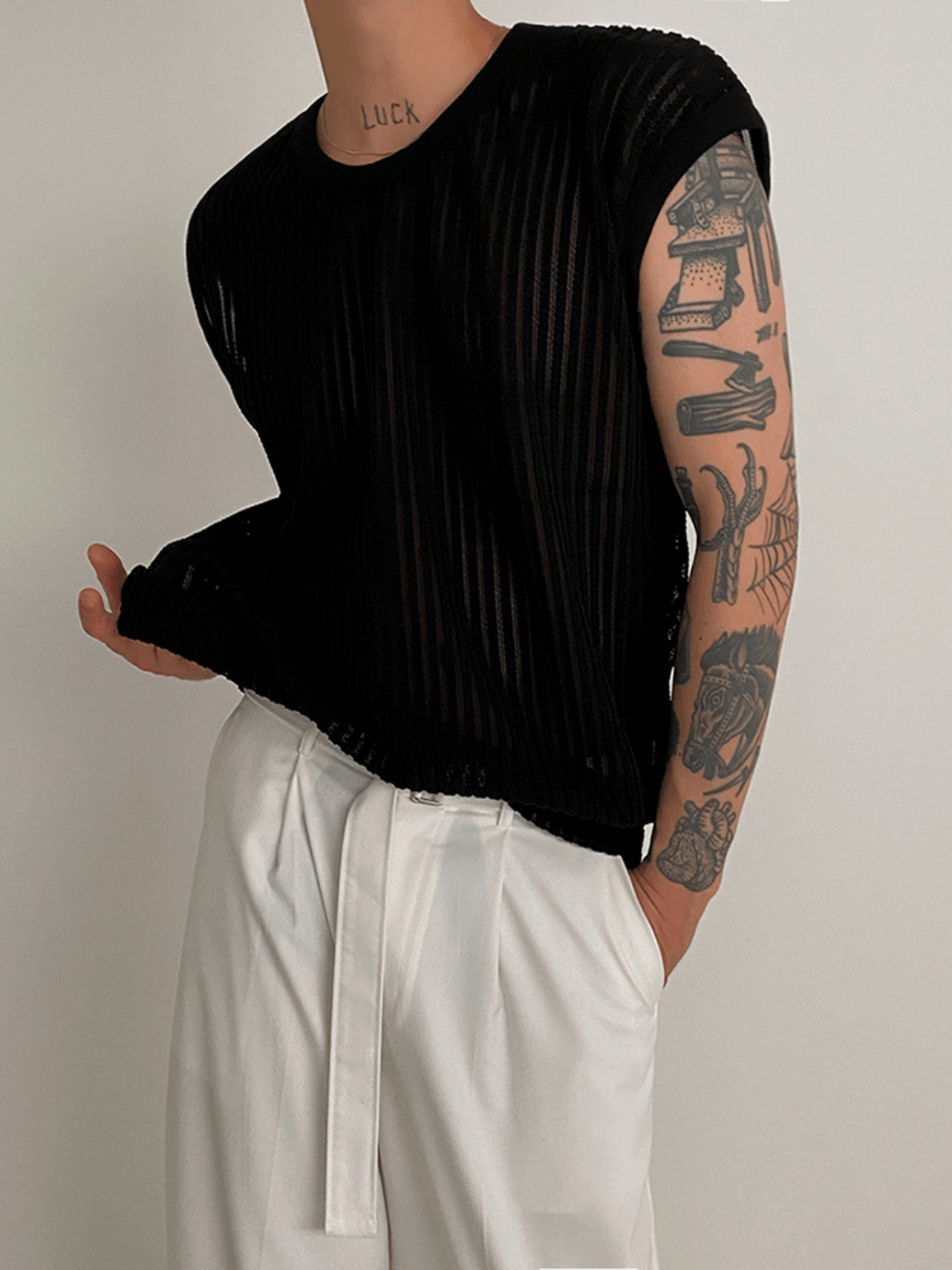 [MRCYC] Round Neck Sleeveless T-shirt st1679