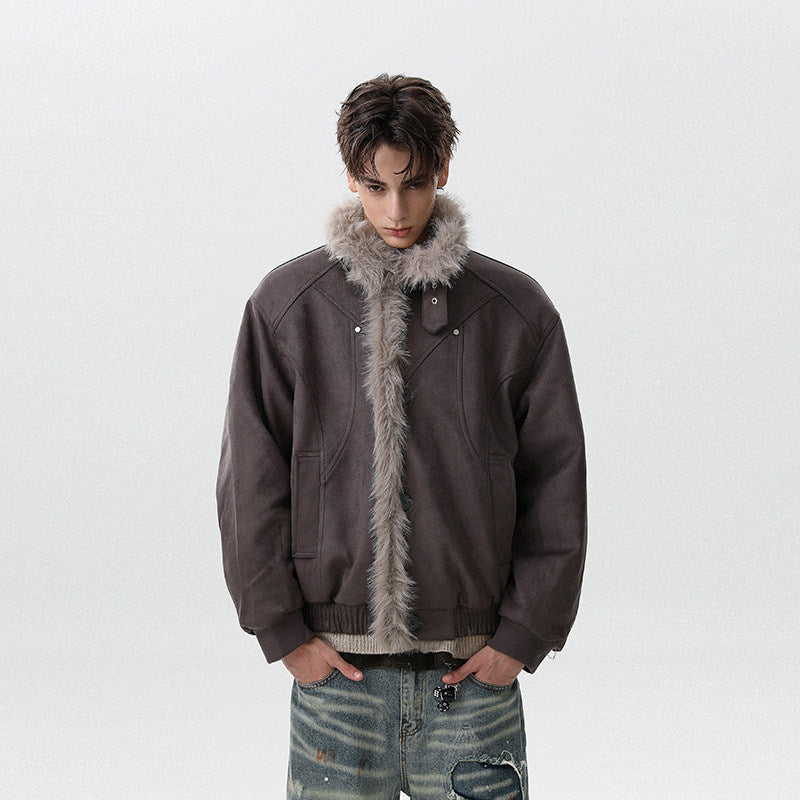 인조 스웨이드 퍼 트리밍 패딩 재킷 EHW5005 