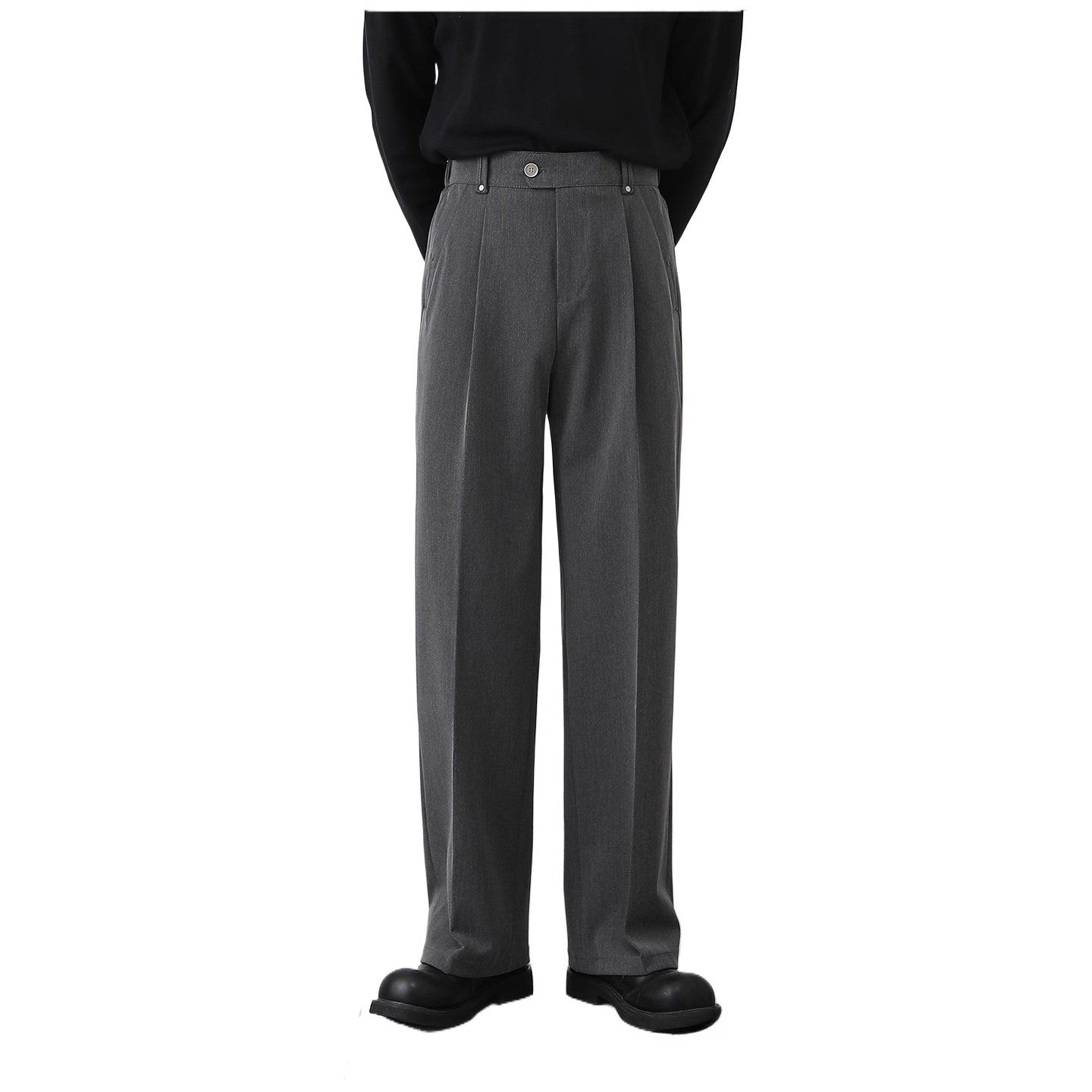 Casual pants men's straight Korean wide-leg suit pants EHK5001