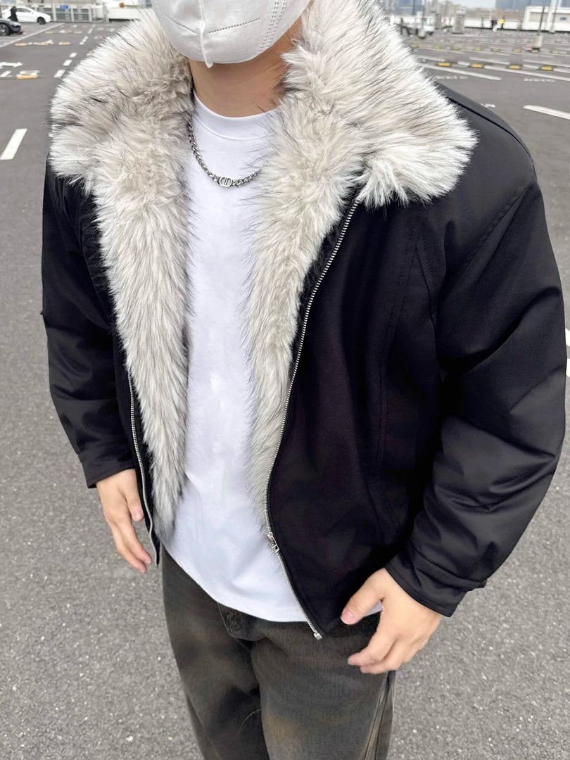 WOLF KING FUR-COLLAR HARRINGTON JACKET EHW5002