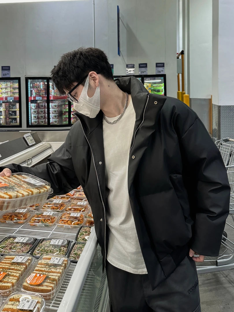 OVERSIZED PUFFER JACKET-STAND COLLAR STREETWEAR QUILTED COAT EHW5006