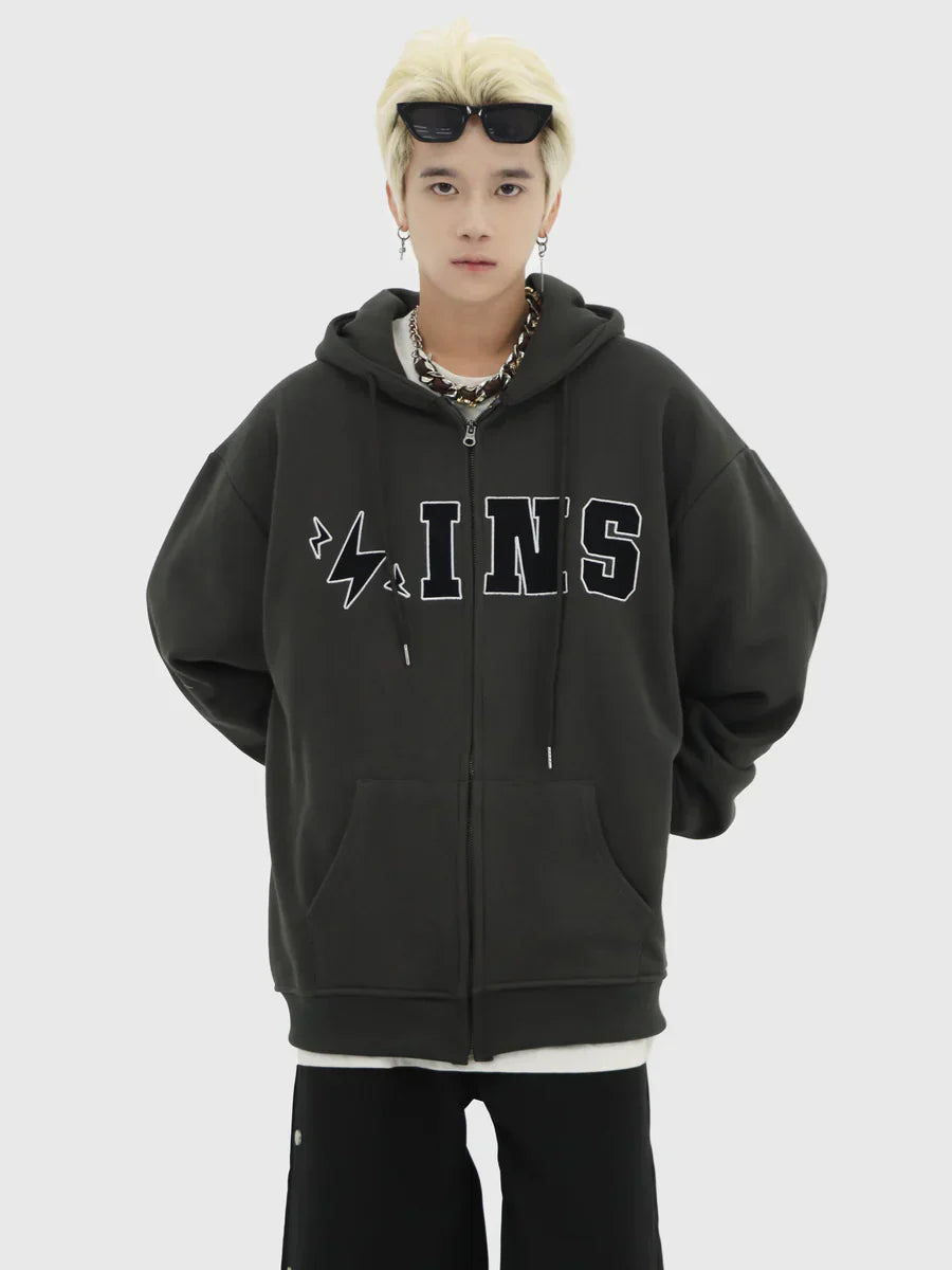 [INSstudios] BIG LOGO ZIPPER JACKET ST556