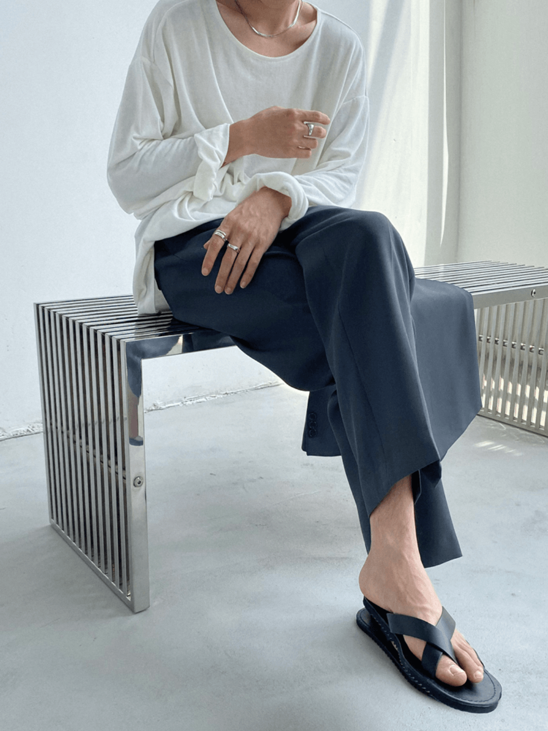 [GENESISBOY] Wool feel fabric high T-shirt st1303