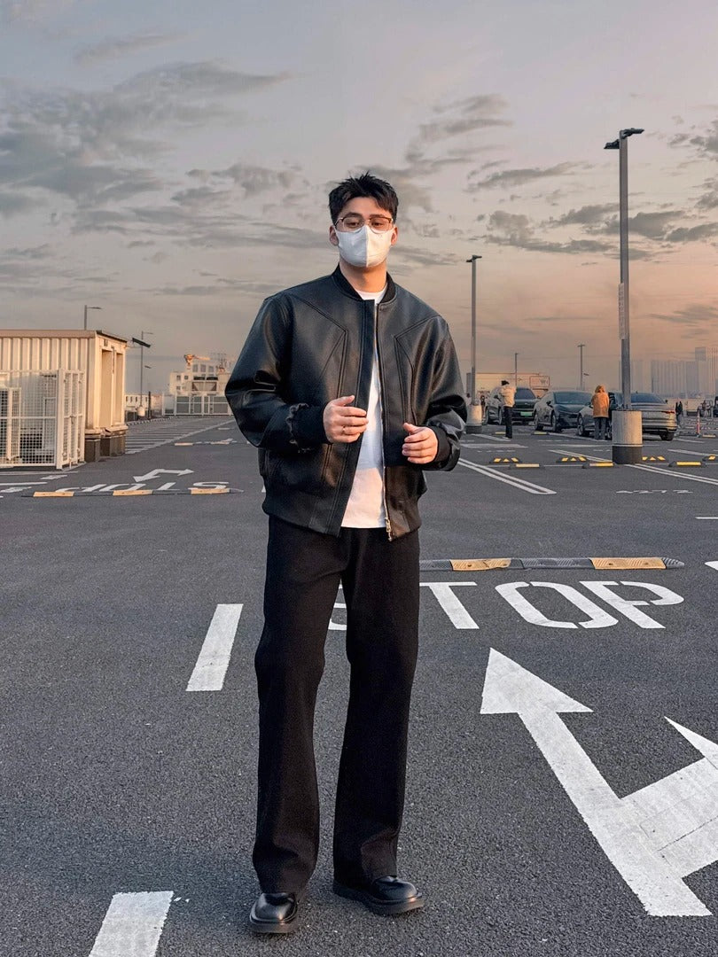 FAUX LEATHER BOMBER JACKET EHW5053