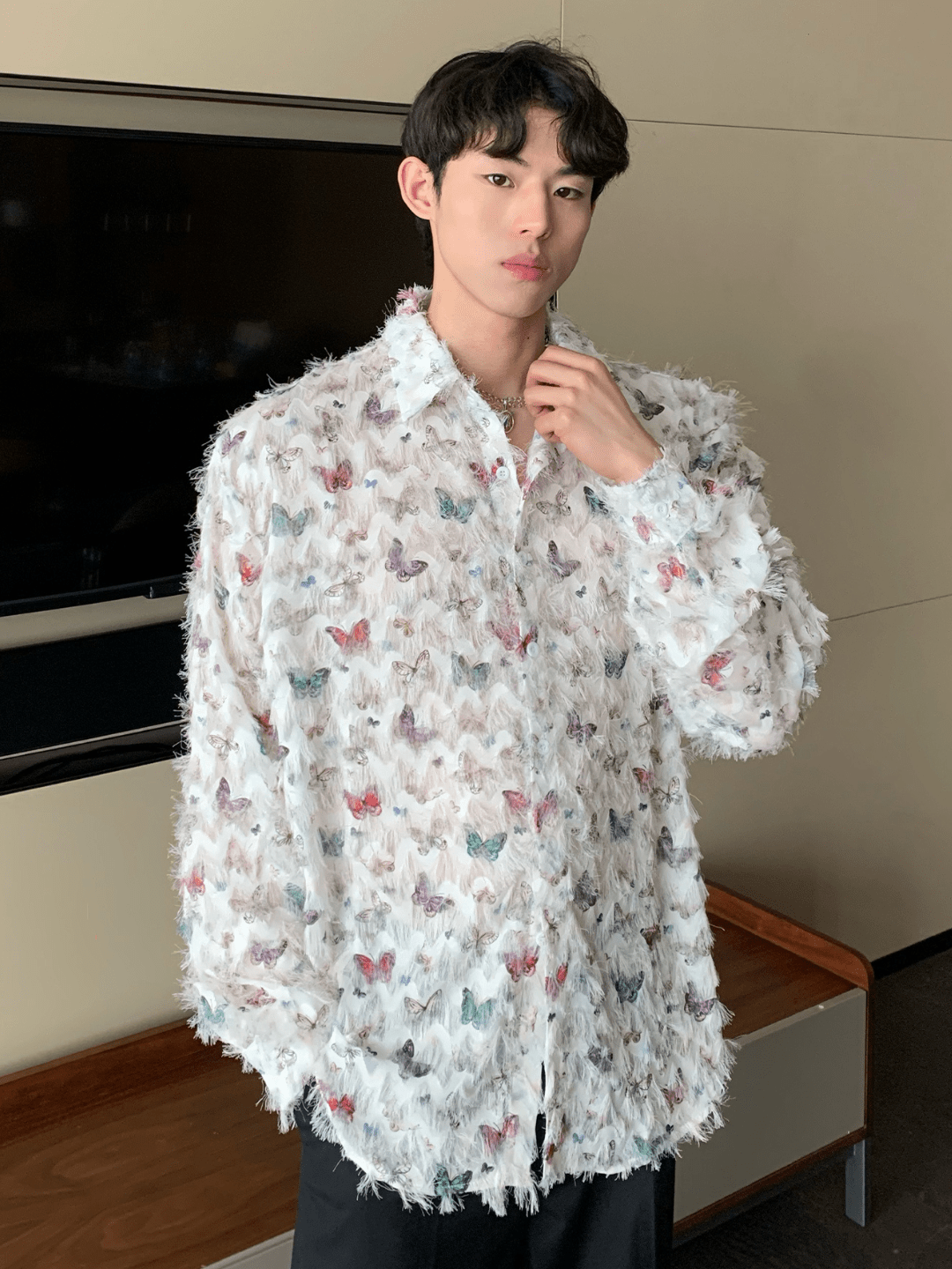 [CUIBUJU] Butterfly Design Shirt st2056