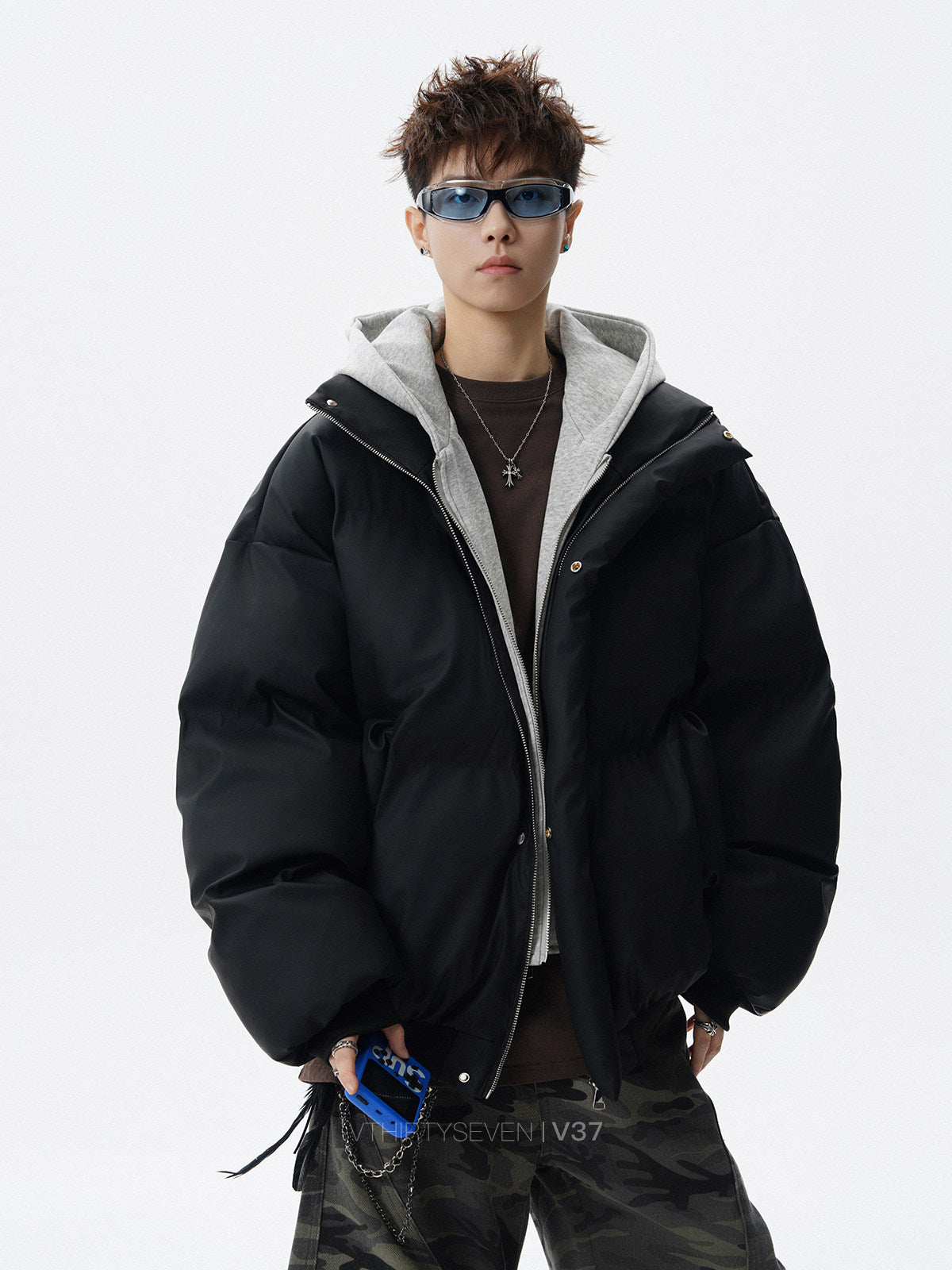 OVERSIZED TWO-IN-ONE STYLE BOMBER JACKET EHW5030