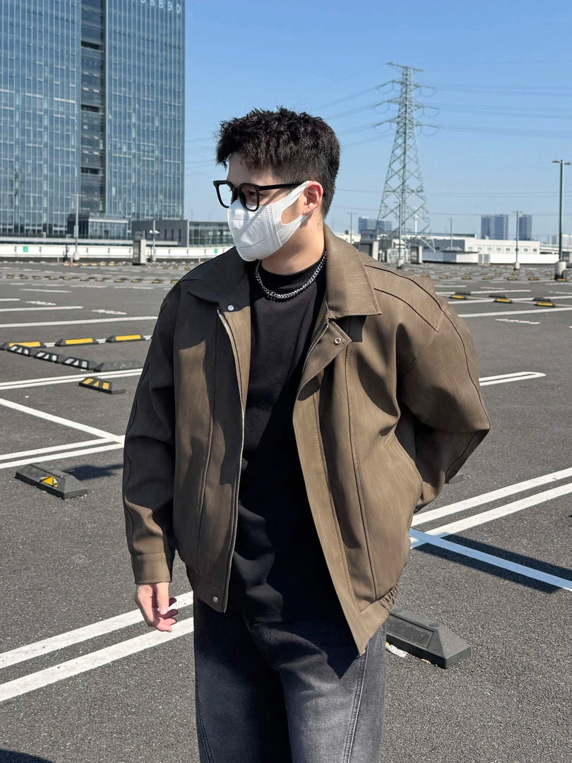 Gefärbte Harrington-Jacke aus Kunstleder EHW5001 