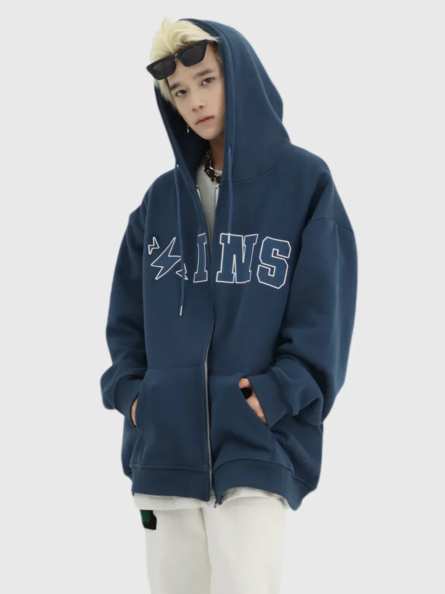 [INSstudios] BIG LOGO ZIPPER JACKET ST556