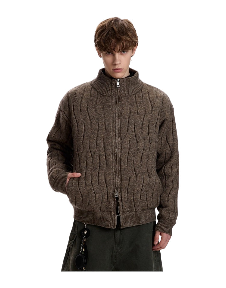 American twisted knitted sweater jacket SIN0960