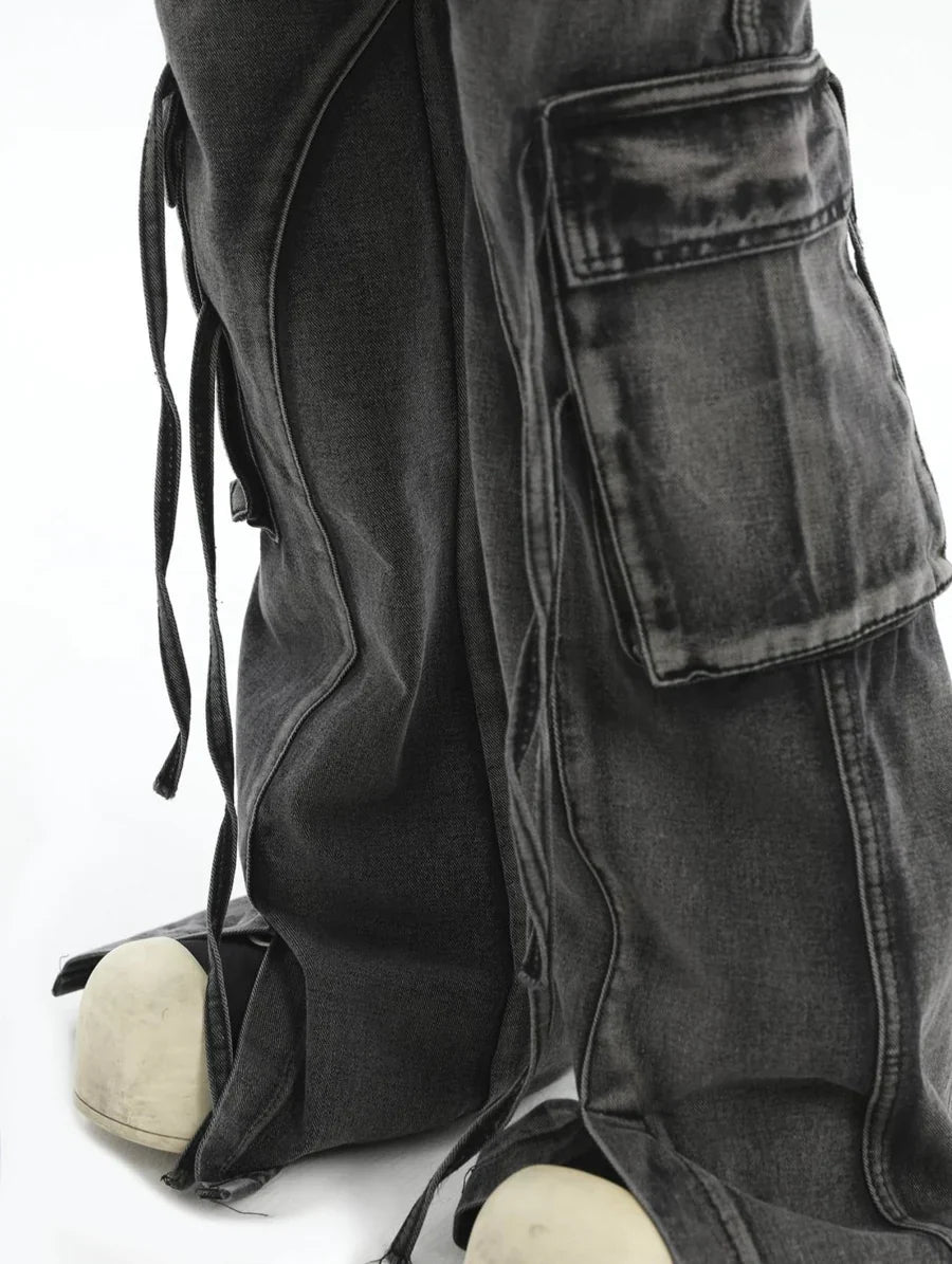 [INSstudios] Lange Jeans mit vielen Taschen, lockerem Sitz und geradem Bein ST1210 