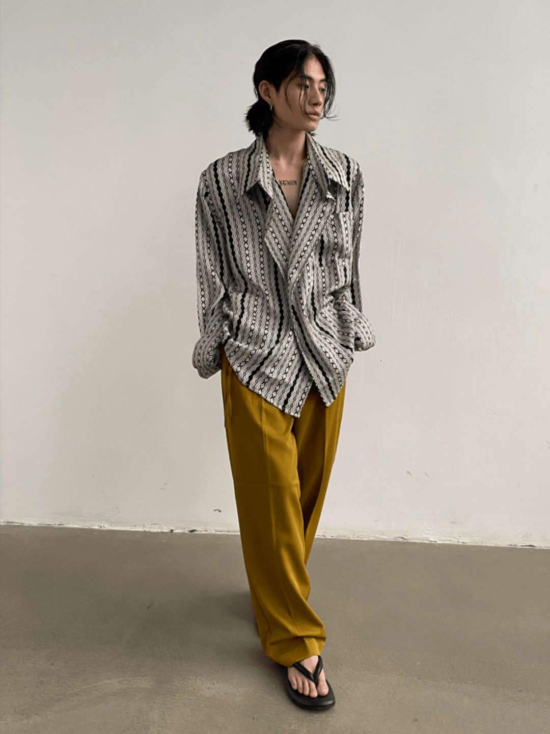 [GENESISBOY] 실크 드레이프 루즈핏 셔츠 st1310 