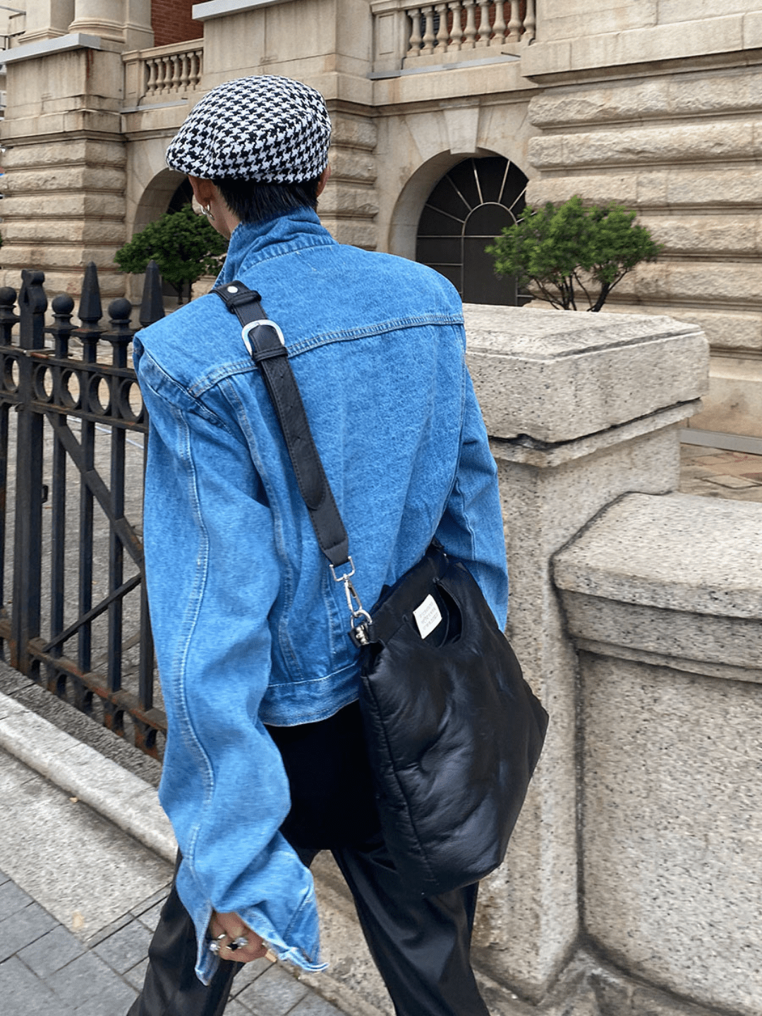 [ArguE CulturE] pleated design shoulder pad denim jacket st1645