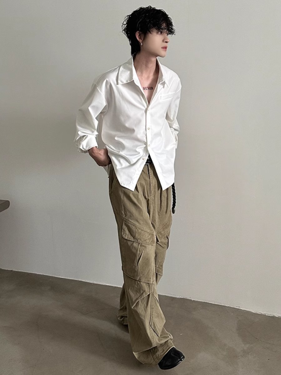 [GENESISBOY] short long-sleeved shirt st2341