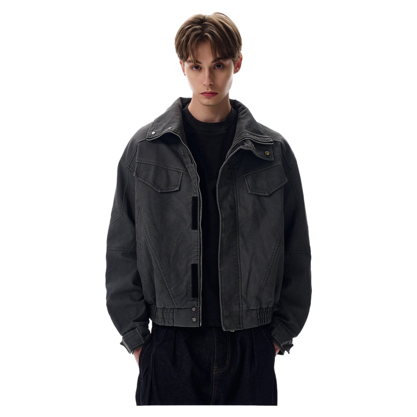 Vintage cleanfit deconstructed cut turtleneck jacket SIN0966