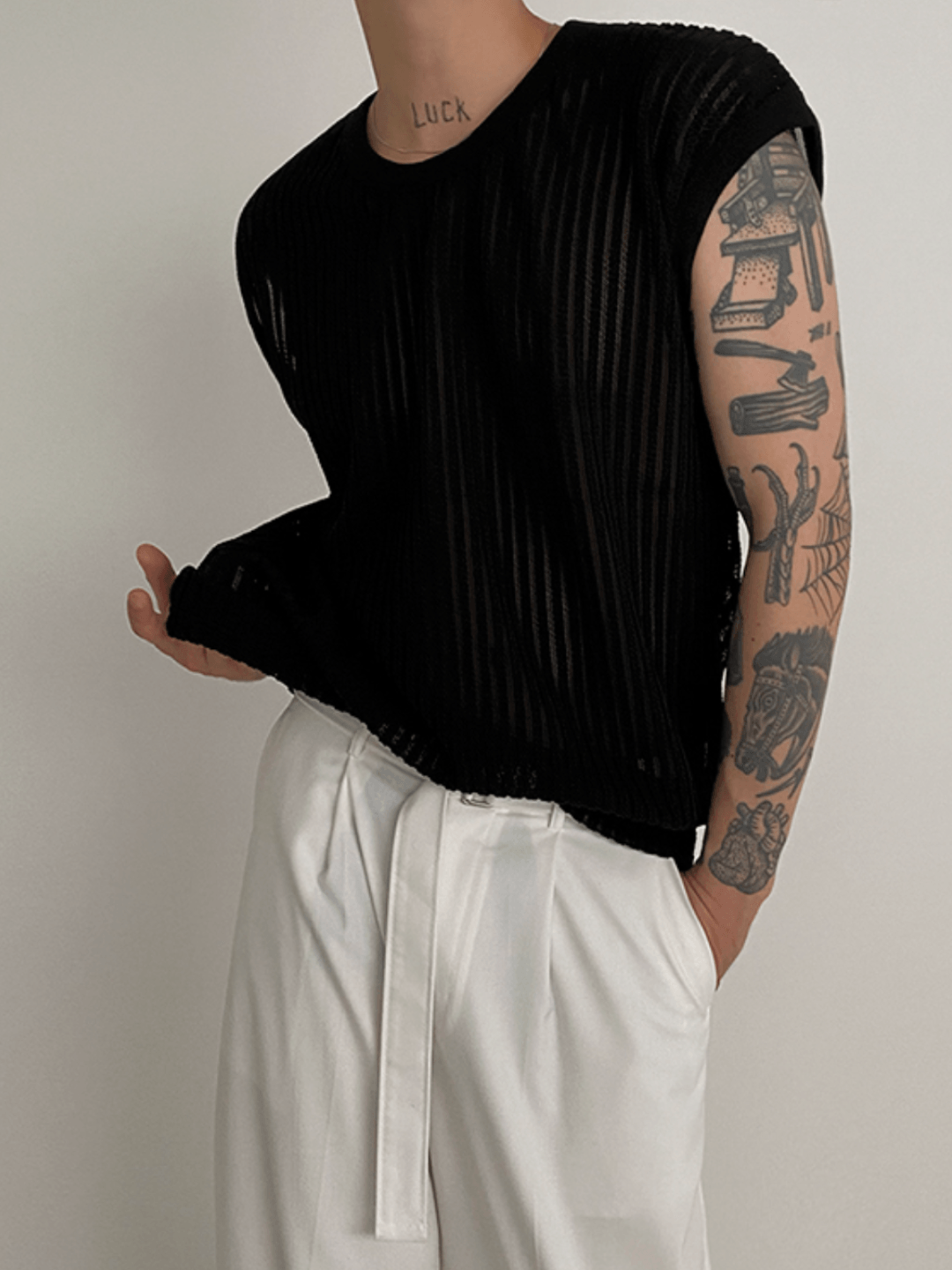 [MRCYC] Round Neck Sleeveless T-shirt st1679