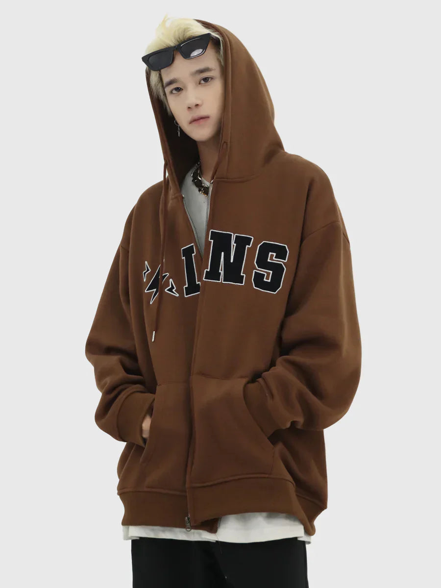 [INSstudios] BIG LOGO ZIPPER JACKET ST556