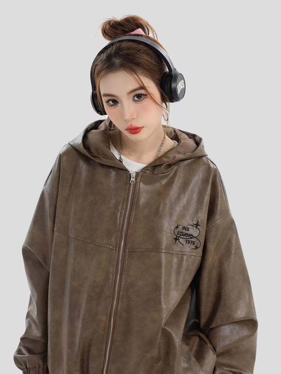 [INSstudios] PU LEATHER JACKET ST1204