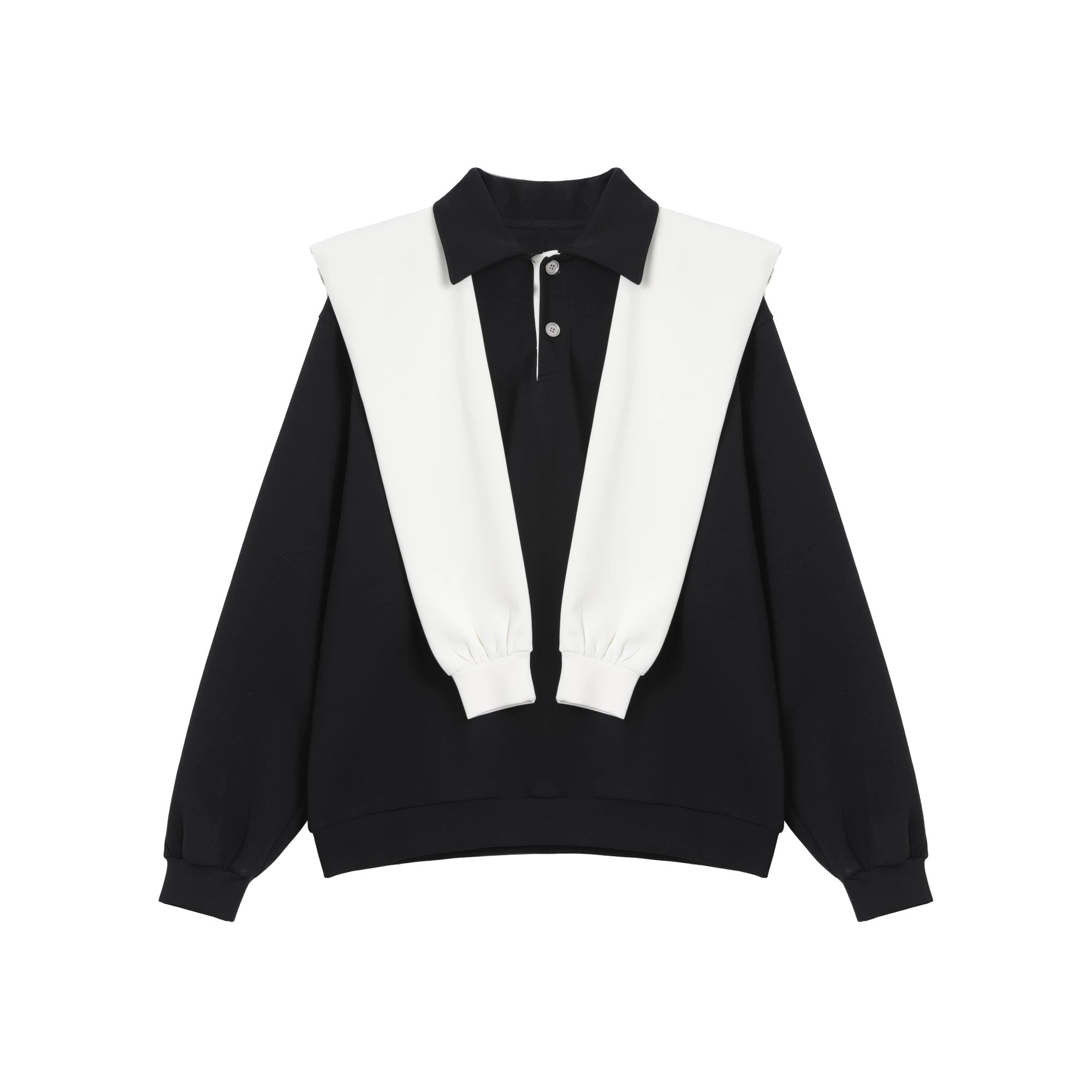 [FLAT ROOM] TWO-TONE COLLAR SWEATSHIRT + PANTS SET ST2050