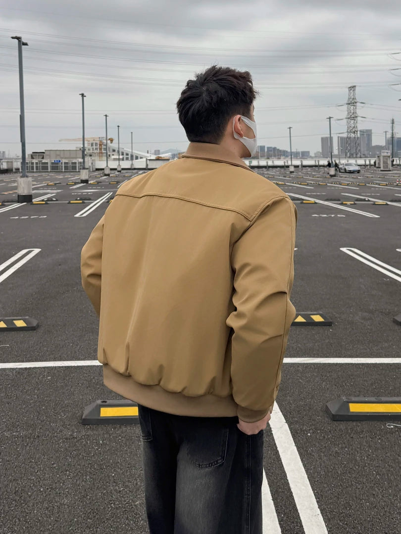 STREET STYLE CASUAL ZIP-UP BOMBER JACKET WITH COLLAR EHW5011