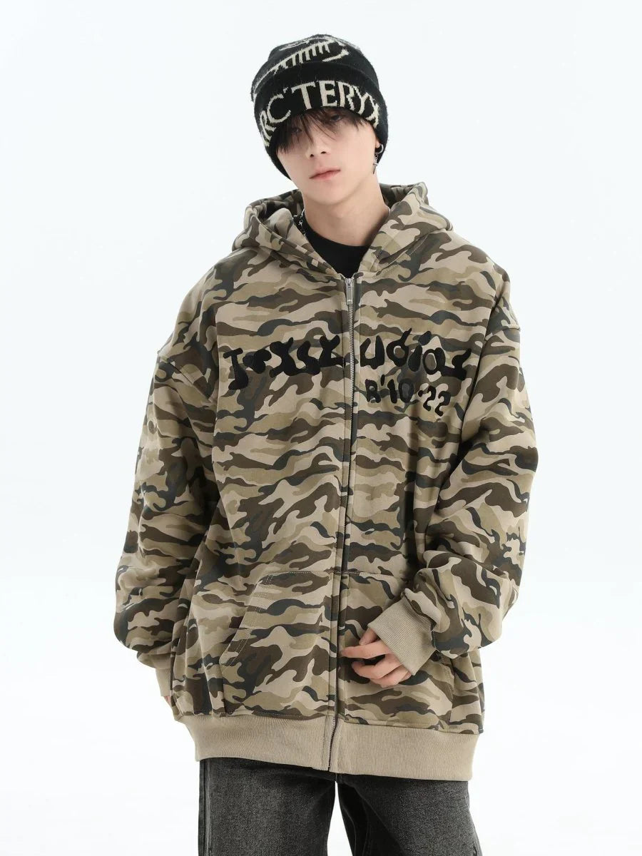 [INSstudios] FULL PRINT CAMOUFLAGE JACKET ST1251