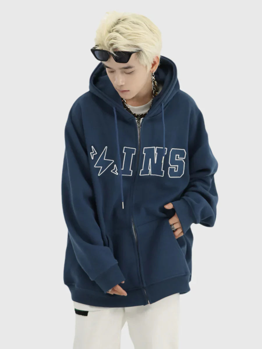 [INSstudios] BIG LOGO ZIPPER JACKET ST556