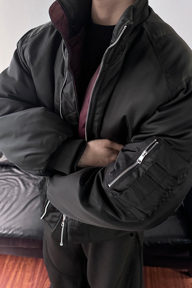 [NECOYEP] VINTAGE BOMBER PUFFER JACKET ST2053