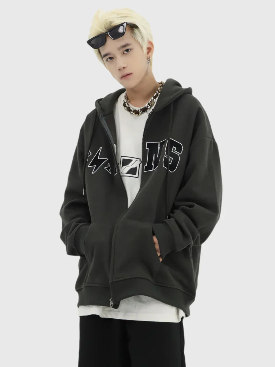 [INSstudios] BIG LOGO ZIPPER JACKET ST556
