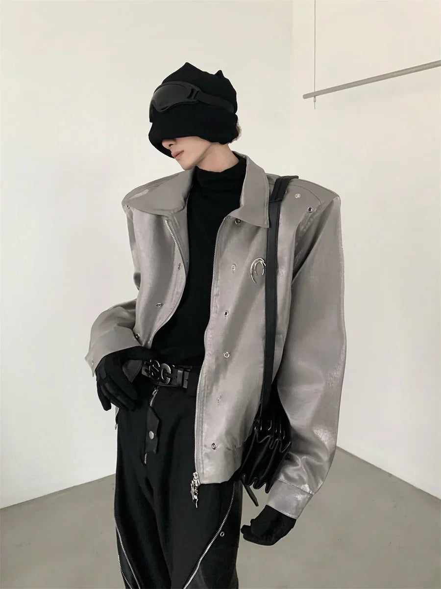 [AUTUMNWIND] 숄더패드 실루엣 라펠 숏 재킷 ST517 