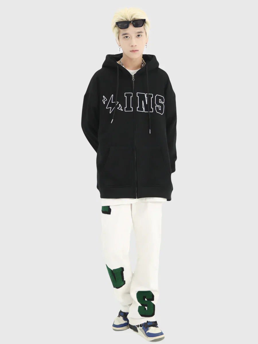 [INSstudios] BIG LOGO ZIPPER JACKET ST556