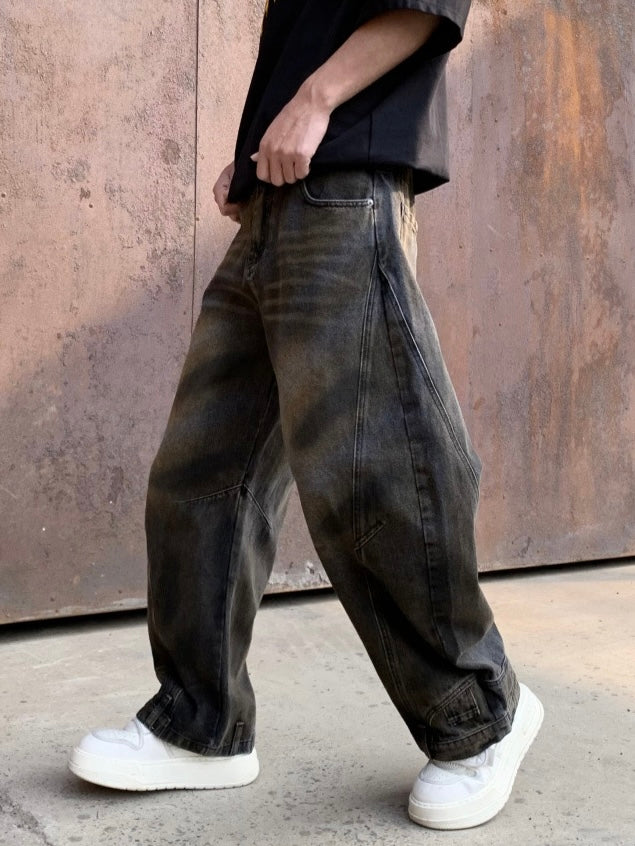 [MUGE ]VINTAGE WASHED WIDE-LEG JEANS ST1261