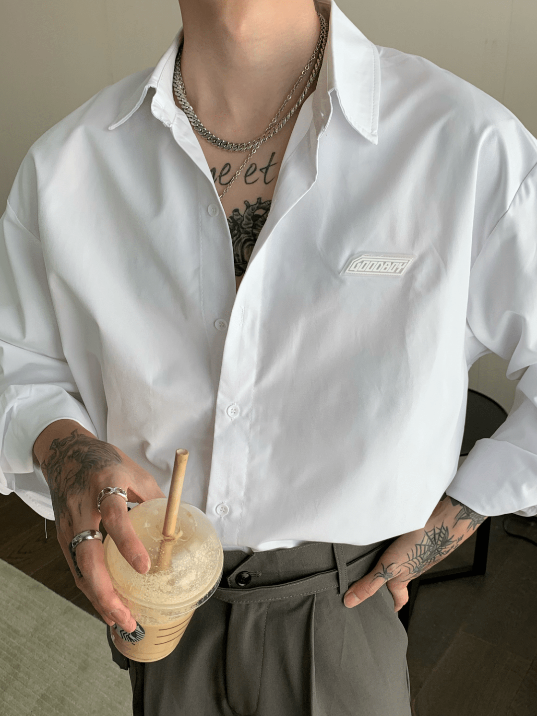 [CUIBUJU] Korean loose oversize casual shirt st2063