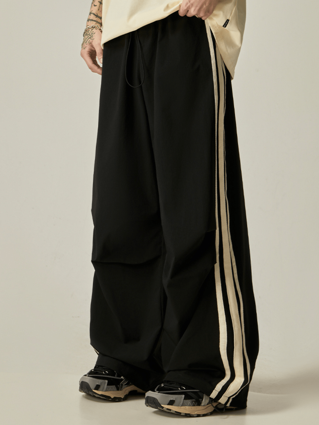 Striped loose wide-leg casual pants st2237