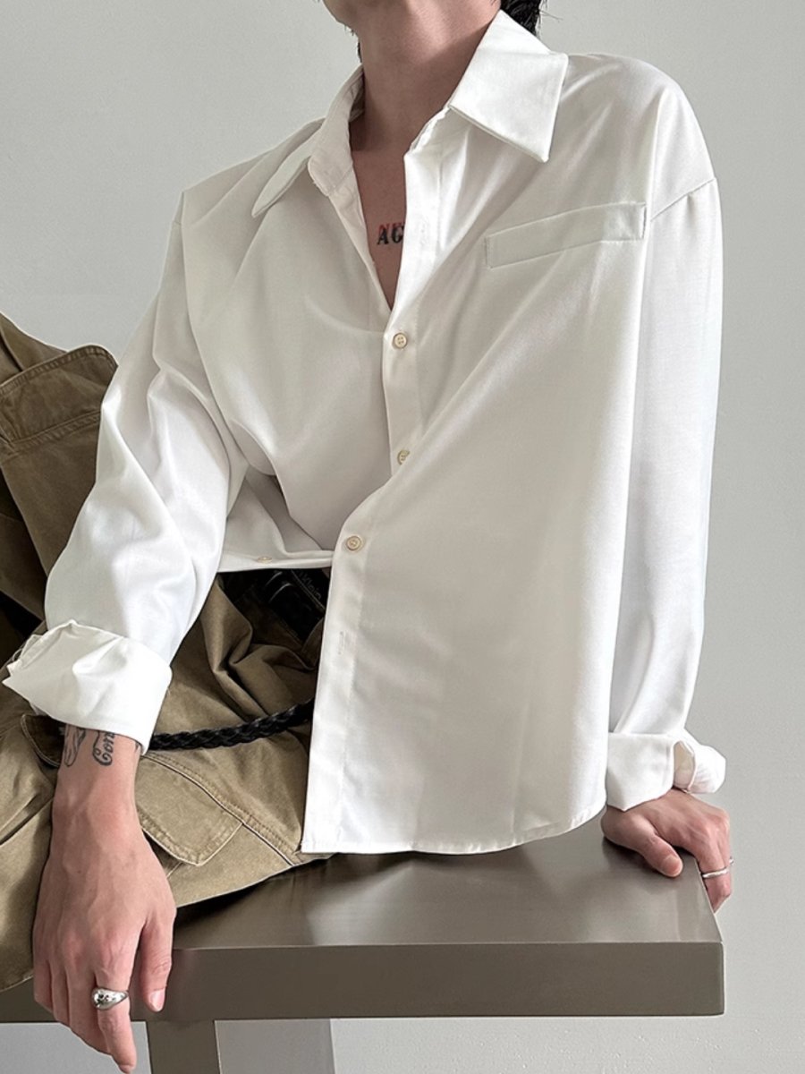 [GENESISBOY] short long-sleeved shirt st2341