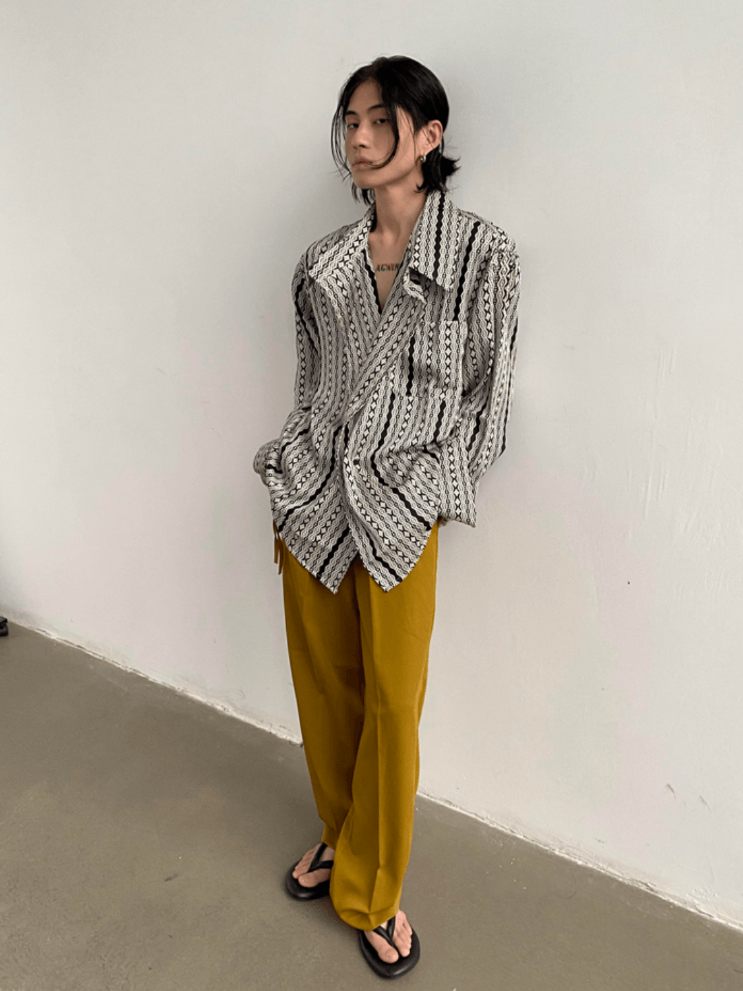 [GENESISBOY] 실크 드레이프 루즈핏 셔츠 st1310 