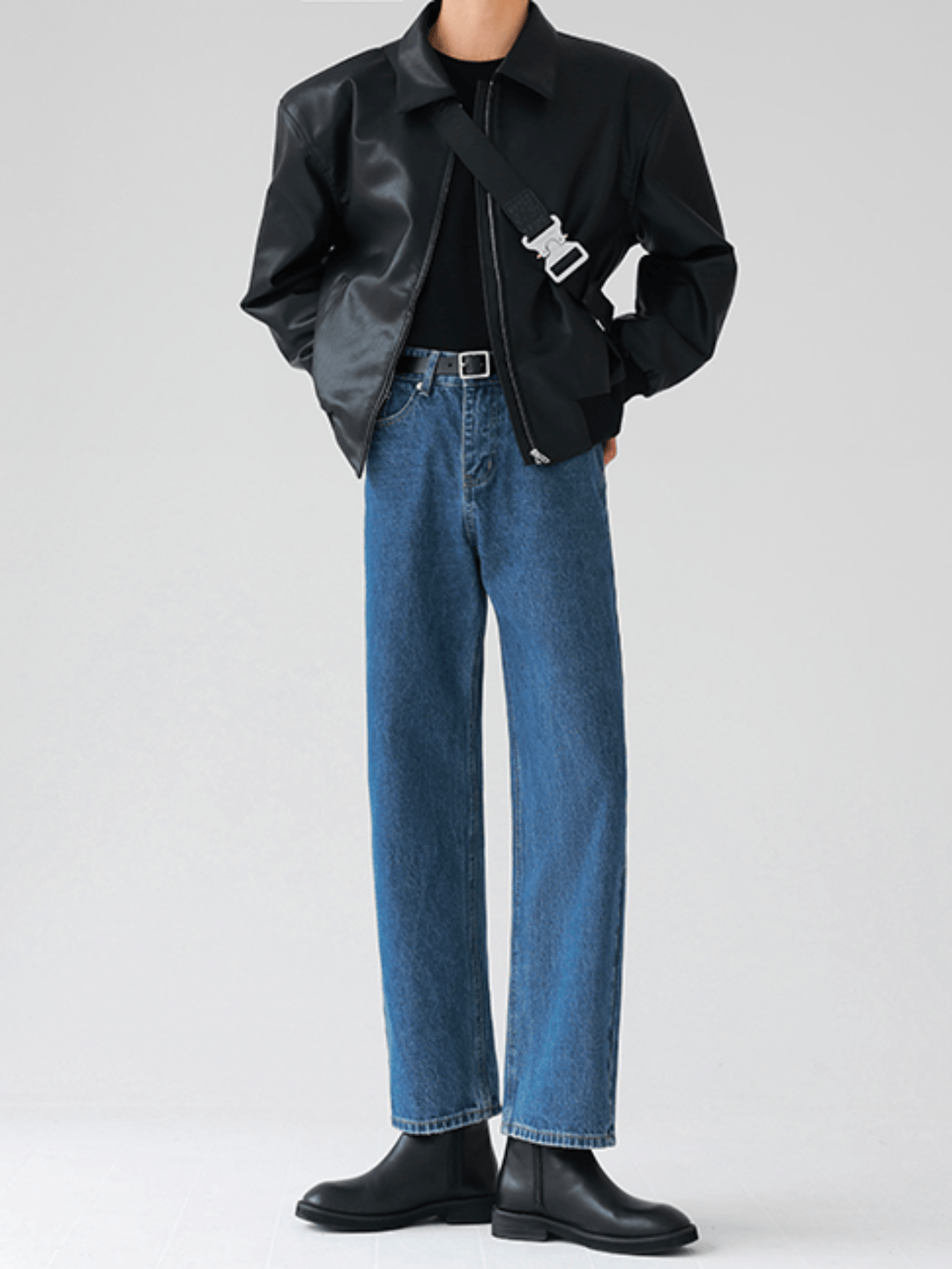 [HOHO] Dumb black leather jacket st1523