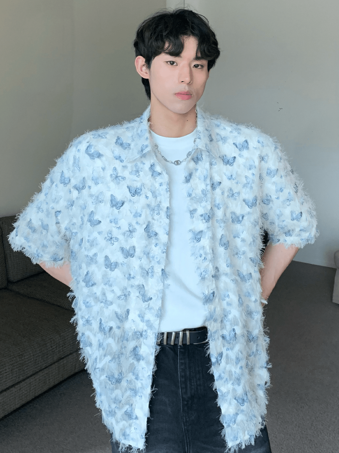 [CUIBUJU] Butterfly Design Shirt st2056