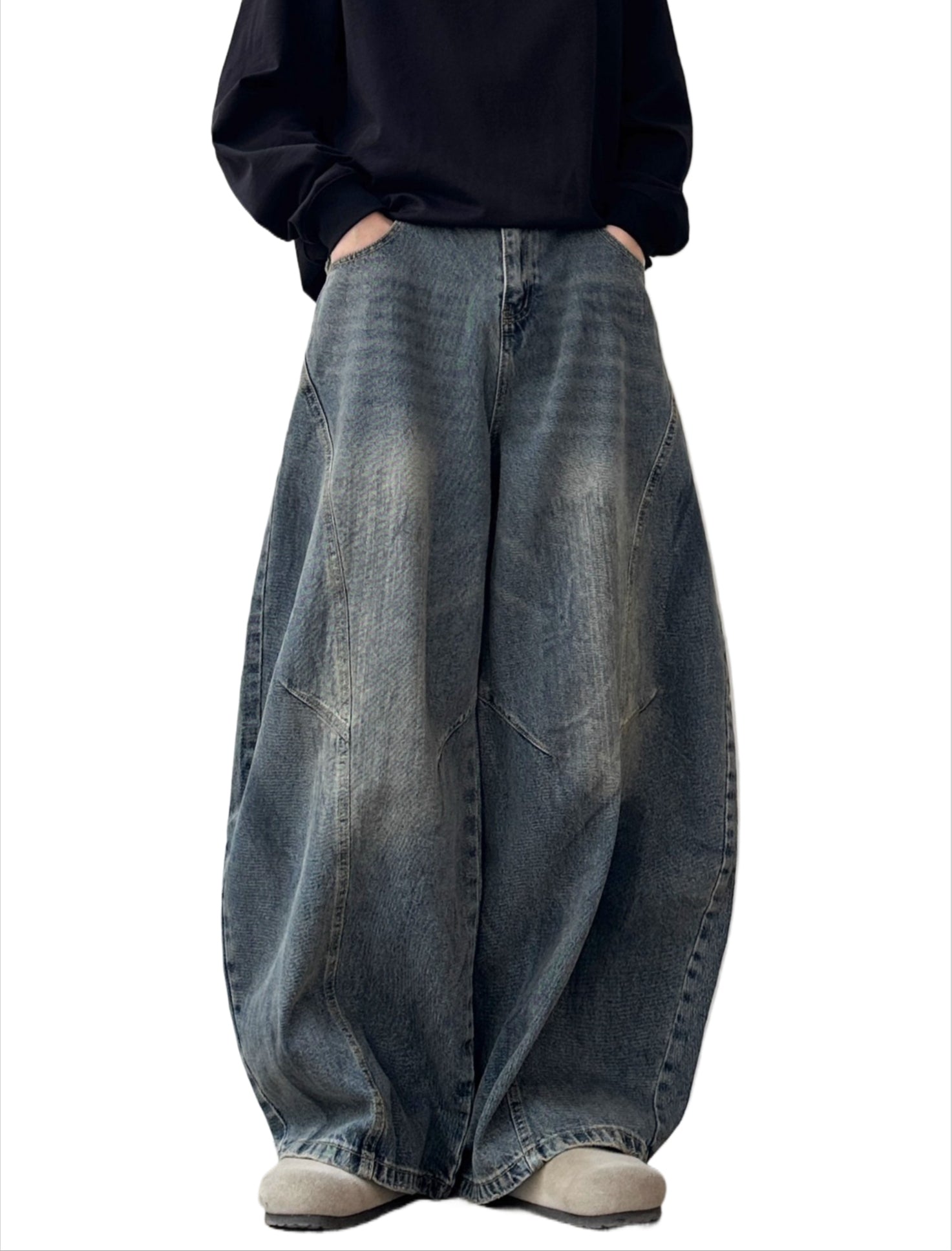 American retro scimitar pants wide-leg jeans SIN0919