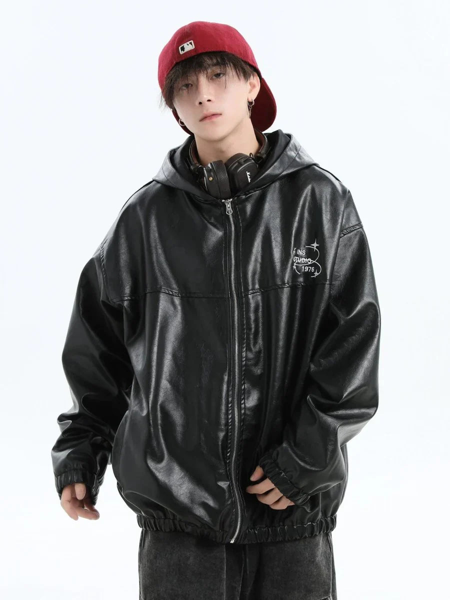 [INSstudios] PU LEATHER JACKET ST1204