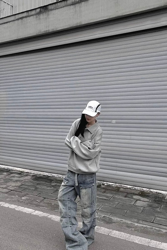 [플랫룸] 박스핏 폴로 스웨트셔츠 ST2060 