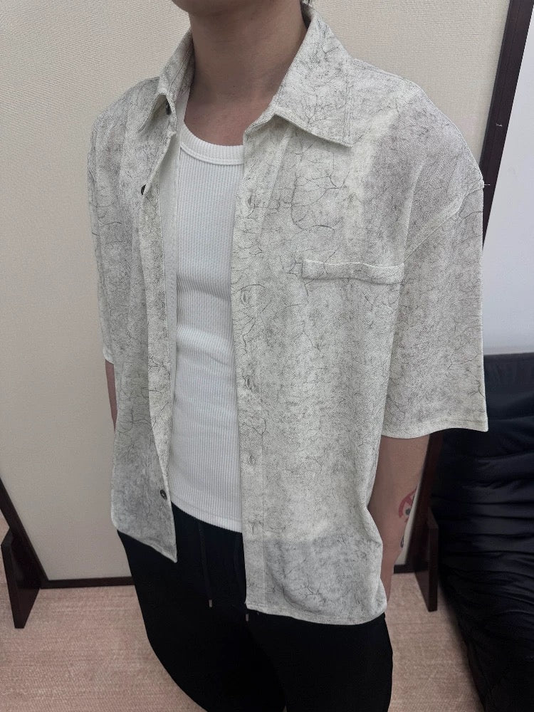 [TERRAINCO] TEXTURE RELAXED COLLAR SHIRT st5019