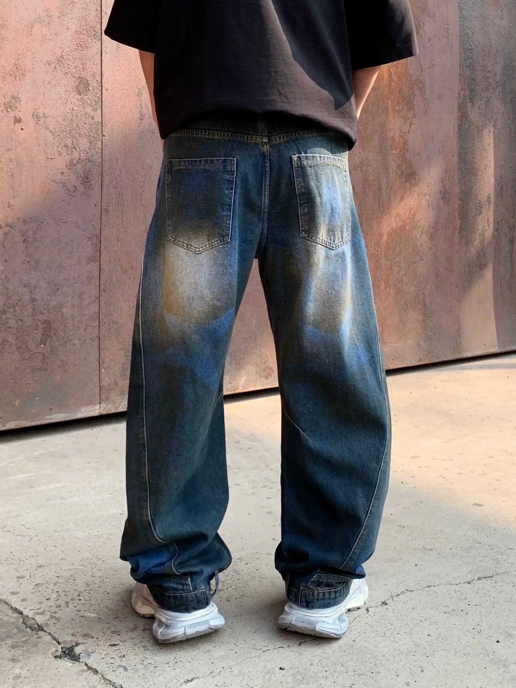 [MUGE ]VINTAGE WASHED WIDE-LEG JEANS ST1261