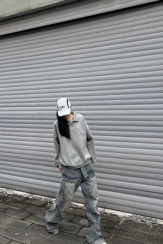 [플랫룸] 박스핏 폴로 스웨트셔츠 ST2060 