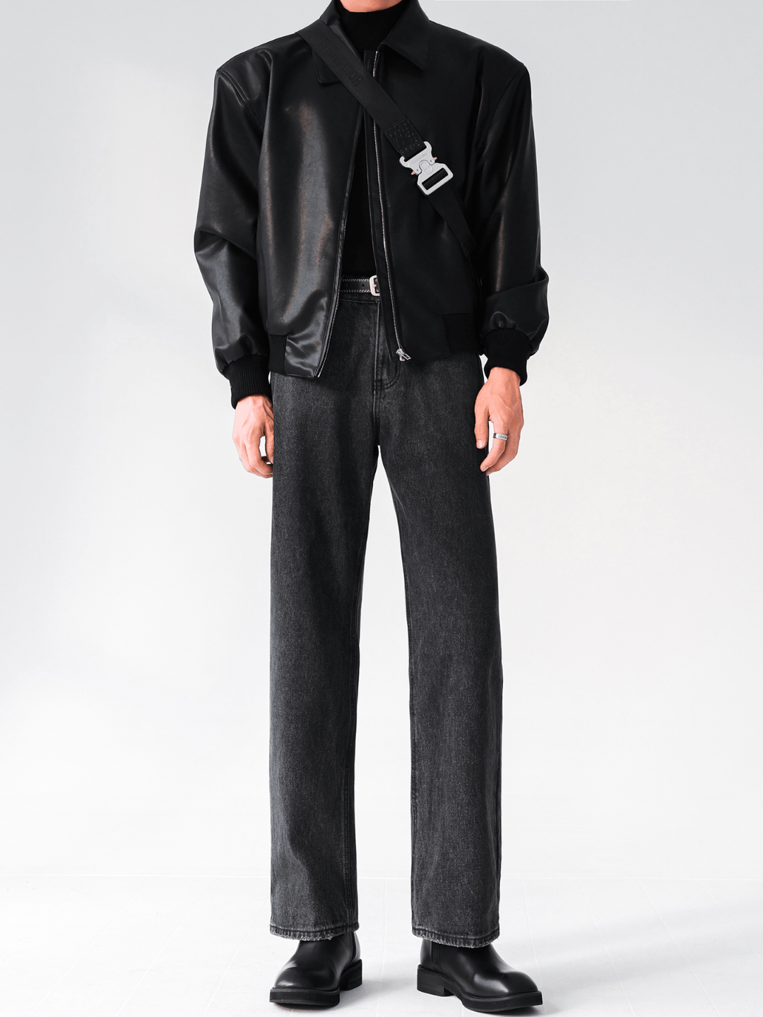 [HOHO] Dumb black leather jacket st1523