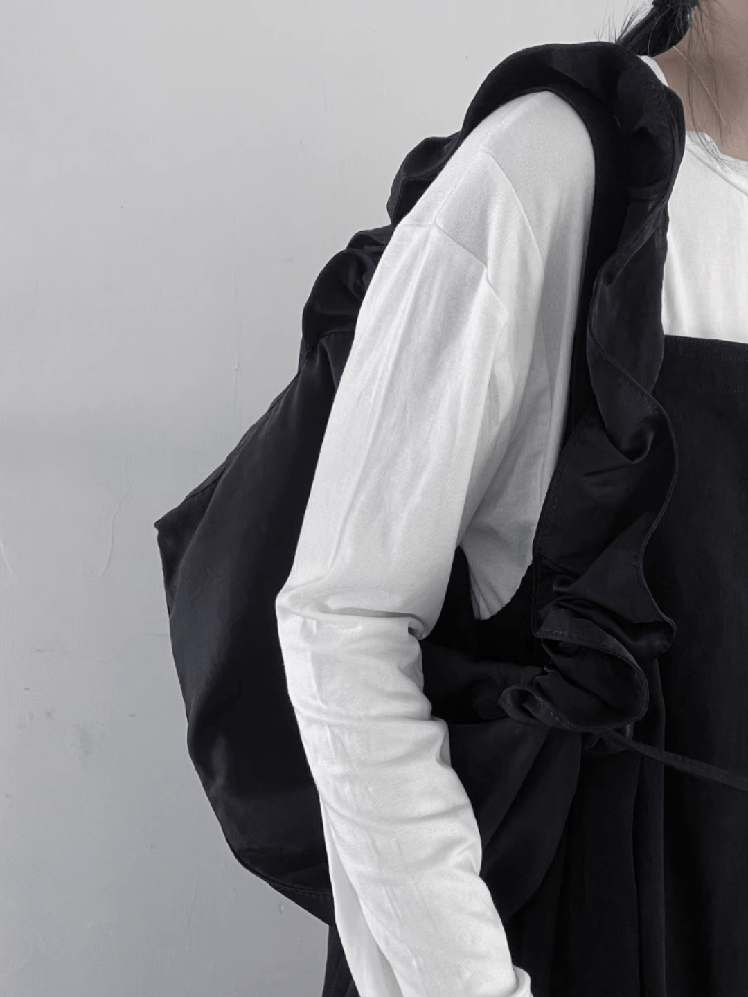 디자인 드로스트링 듀얼 유즈 숄더 크로스바디 백 st1637