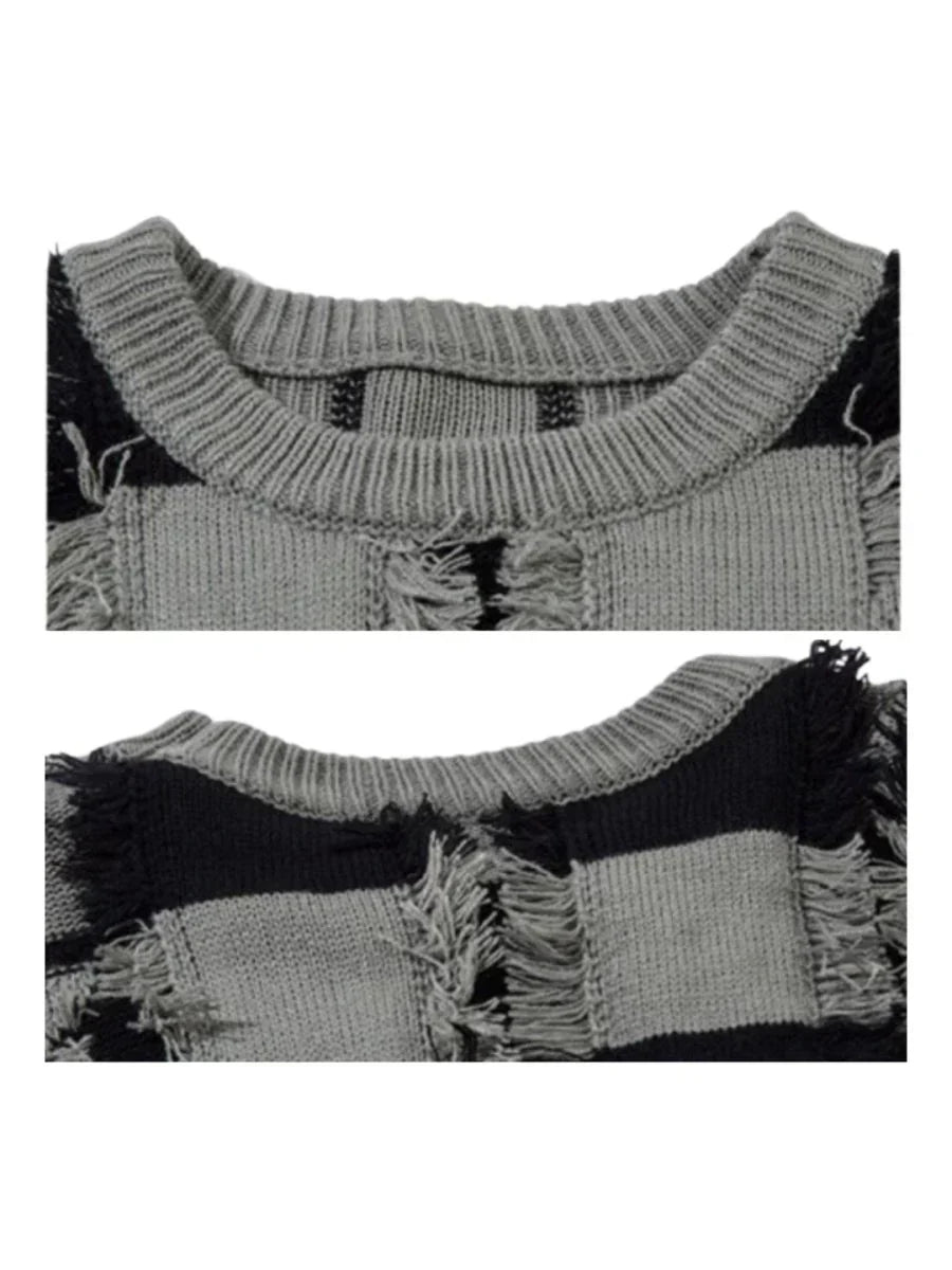 [MZ] 구멍 무늬 스트라이프 캐주얼 니트웨어 ST1046