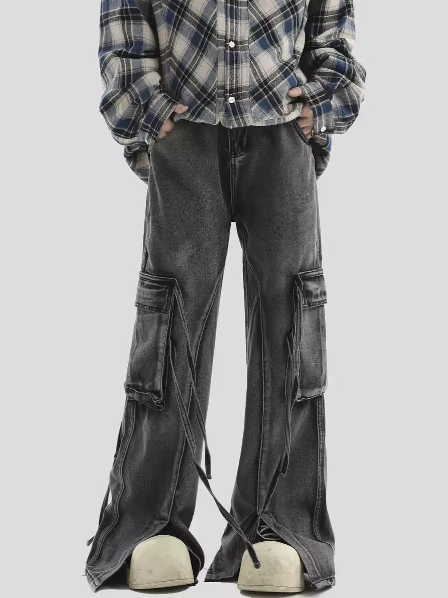 [INSstudios] Lange Jeans mit vielen Taschen, lockerem Sitz und geradem Bein ST1210 