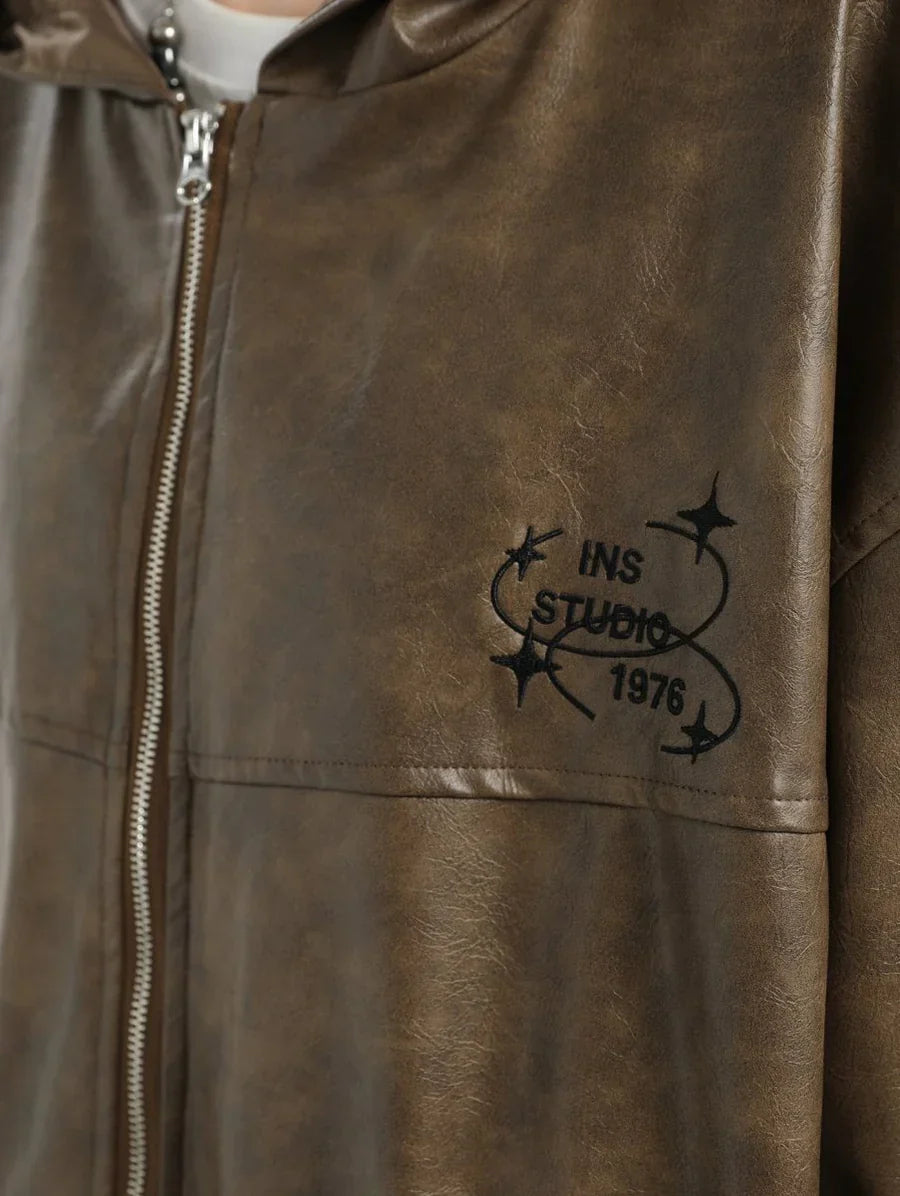 [INSstudios] PU LEATHER JACKET ST1204